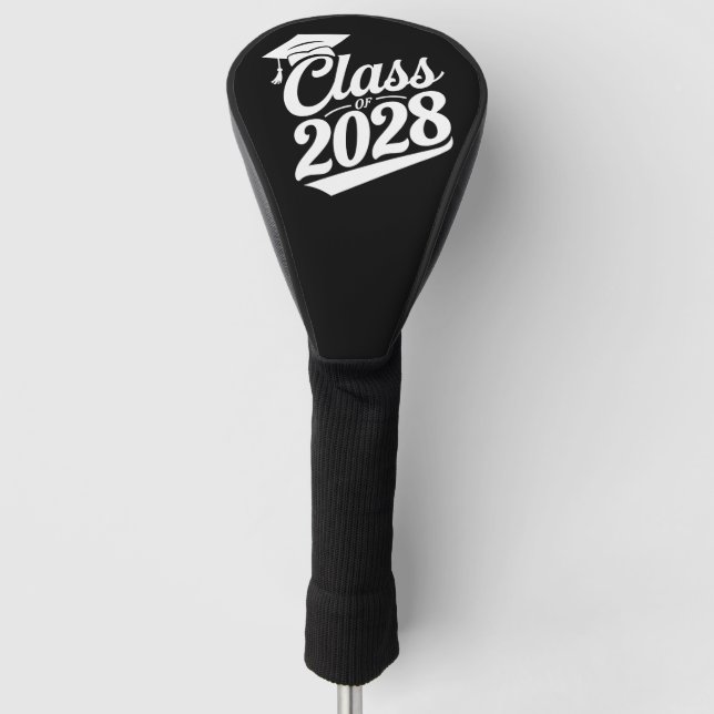 Class Of 2028 Proud Graduate Graduation Golf Head Cover (Front)