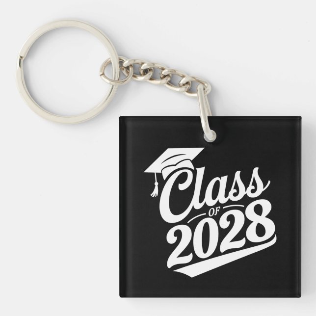 Class Of 2028 Proud Graduate Graduation Key Ring (Front)