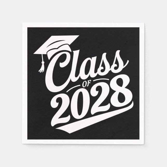 Class Of 2028 Proud Graduate Graduation Napkin (Front)