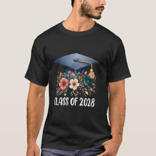 Class Of 2028 Senior Flower Graduation Graduate Gi T-Shirt