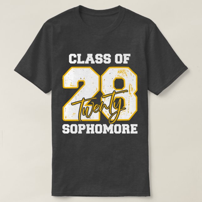 Class of 2028 Sophomore High School Back to School T-Shirt (Design Front)
