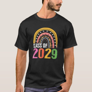 Class Of 2029 Senior 2029 Boho Rainbow Grow With M T-Shirt