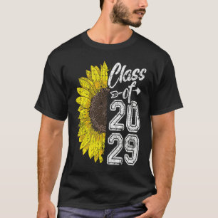 Class of 2029 Senior High School Graduation Sunflo T-Shirt