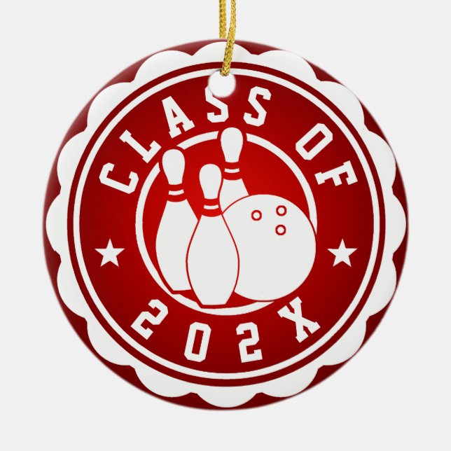 Class of 202X Bowling Team Ceramic Ornament (Front)