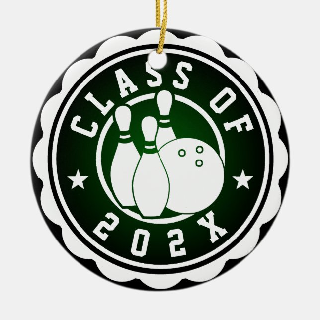 Class of 202X Bowling Team Ceramic Ornament (Front)