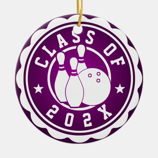 Class of 202X Bowling Team Ceramic Ornament (Front)