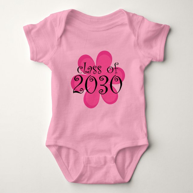 Class of 2030 Pink Flower Baby Bodysuit (Front)