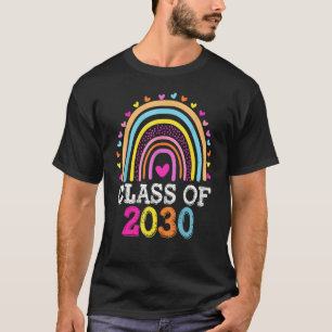 Class Of 2030 Rainbow Grow With Me Graduation Day T-Shirt