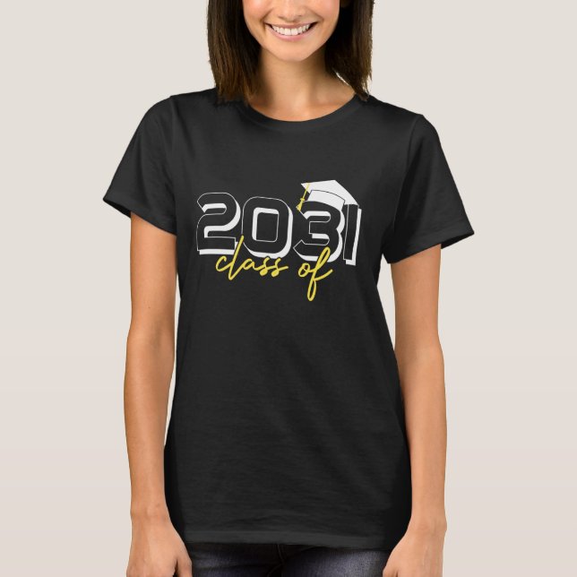 Class Of 2031 Future Graduation Back To School T-Shirt (Front)