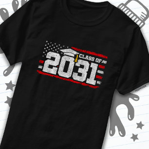 Class of 2031 Graduation American Flag Senior 2031 T-Shirt