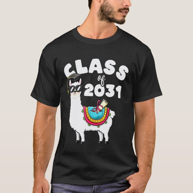 Class Of 2031 Llama First Day Of 1st Grade Tee Gro (Front)