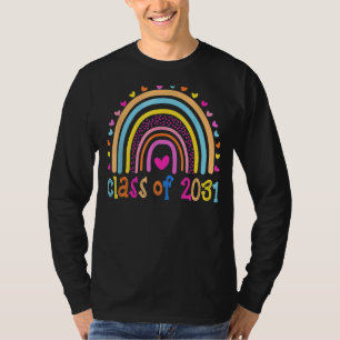 Class Of 2031 Rainbow Grow With Me Graduation Day T-Shirt