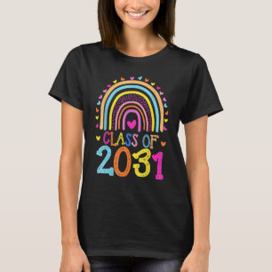 Class Of 2031 Rainbow Grow With Me Graduation Day T-Shirt
