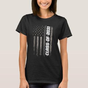 Class of 2031 Senior 2031 Graduation American Flag T-Shirt