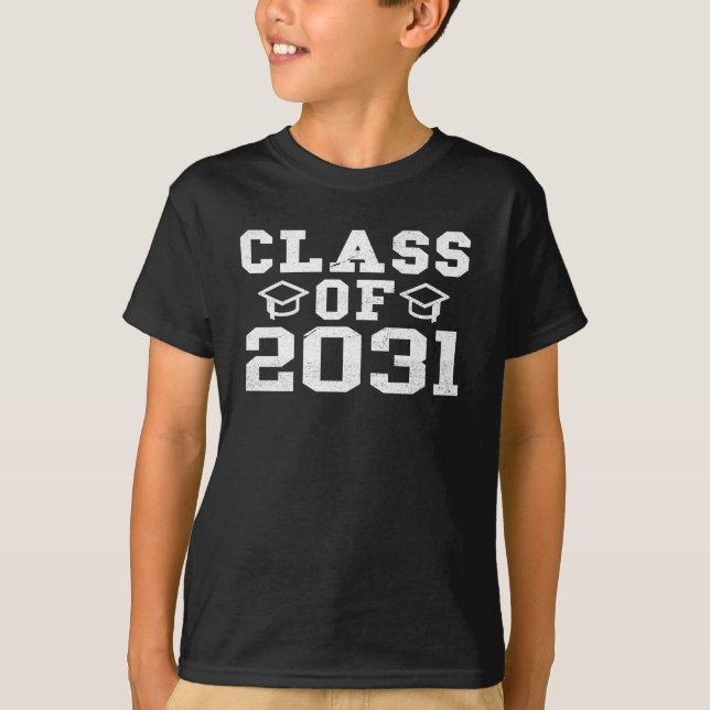 Class of 2031 Shirt Kindergarten to Graduation (Front)