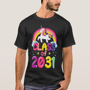 Class of 2031 Unicorn Graduation Girls T-Shirt
