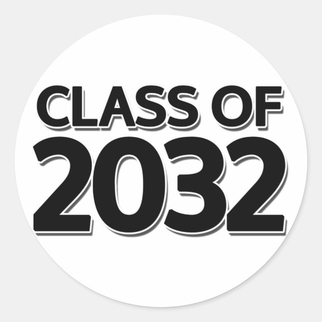 Class of 2032 classic round sticker (Front)