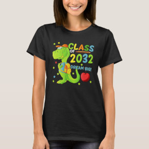 Class Of 2032 Grow With Me Dinosaur Back To School T-Shirt