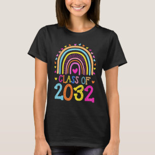 Class Of 2032 Rainbow Grow With Me Graduation Day  T-Shirt