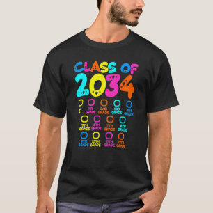Class Of 2034 Checklist Colourful Grow With Me Gra T-Shirt