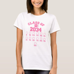 Class Of 2034 Checkmark Grow With Me Kindergarten T-Shirt