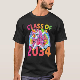 Class Of 2034 Dapping Unicorn Kindergarten Back To T-Shirt