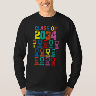 Class Of 2034 Grow With Me Checklist For 1st Grade T-Shirt