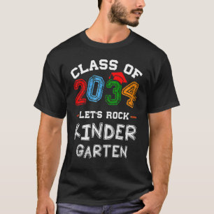 Class Of 2034 Grow With Me Kindergarten Graduate T-Shirt