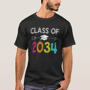 Class Of 2034 Grow With Me Kindergarten Graduation T-Shirt