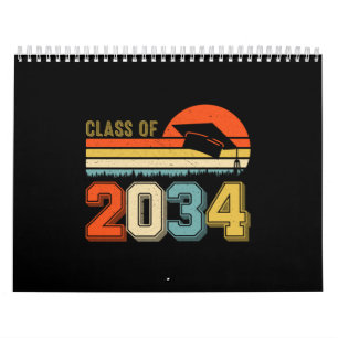 Class Of 2034 Grow With Me Pre-K Graduate Vintage Calendar