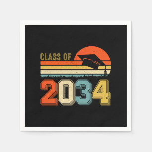 Class Of 2034 Grow With Me Pre-K Graduate Vintage Napkin