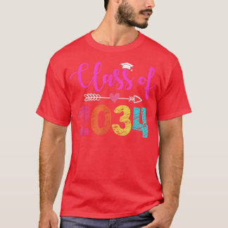 Class Of 2034 Kindergarten Grow With Me Graduation T-Shirt