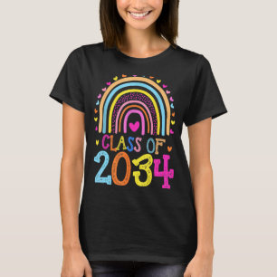 Class Of 2034 Rainbow Pre K Kindergarten Graduatio T-Shirt