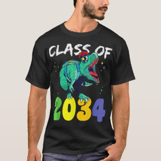 Class of 2034 T Re Dino Grow With Me Kindergarten  T-Shirt