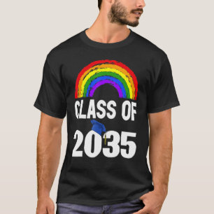 Class Of 2035 First Day Kindergarten Girl Boy Back T-Shirt