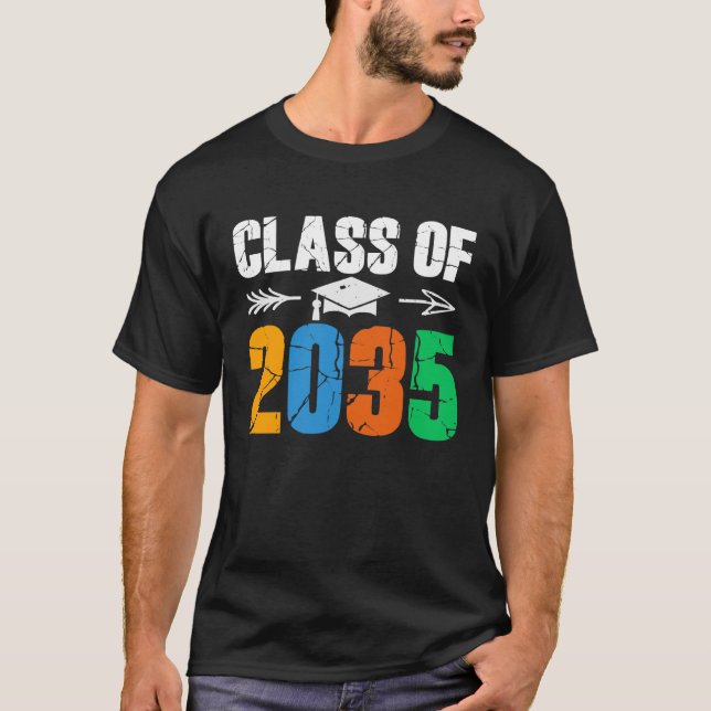 Class of 2035 First Day of School Graduation T-Shirt (Front)