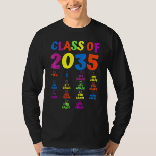 Class Of 2035 Grade Pre K Grow With Me Handprint P T-Shirt