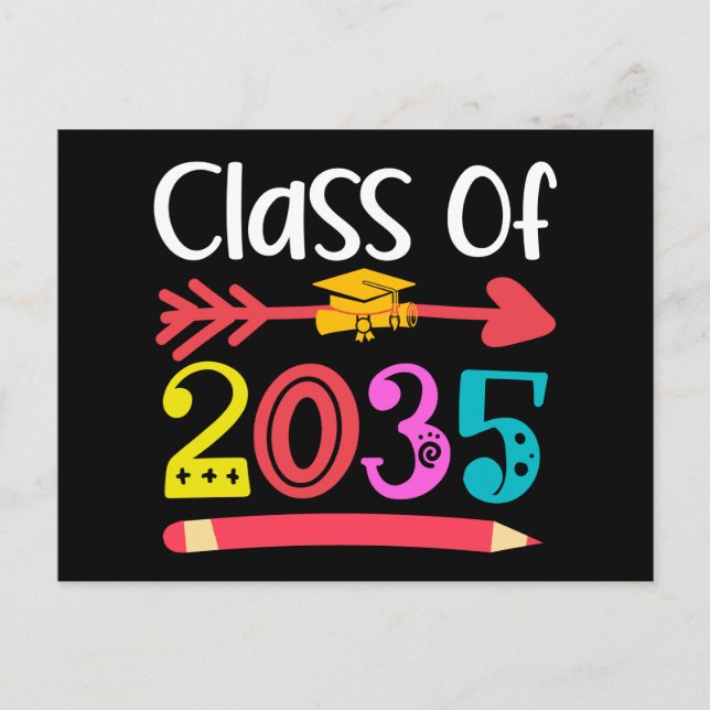 Class Of 2035 Grow With Me First Day Of School Pos Postcard (Front)