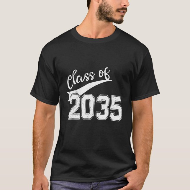 Class Of 2035 Grow With Me Graduation First Day Of T-Shirt (Front)