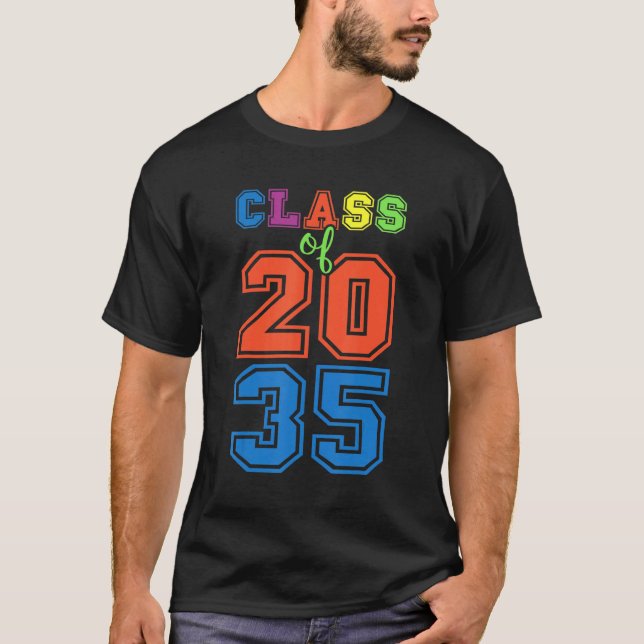 Class Of 2035 Grow With Me Graduation First Day Of T-Shirt (Front)