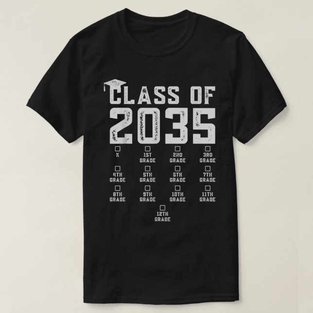 Class of 2035 Grow With Me Shirt With Space For Ch (Design Front)