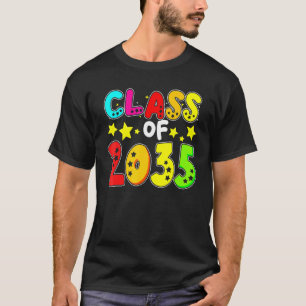 Class Of 2035 Kid Handprint Back Grow With Me T-Shirt