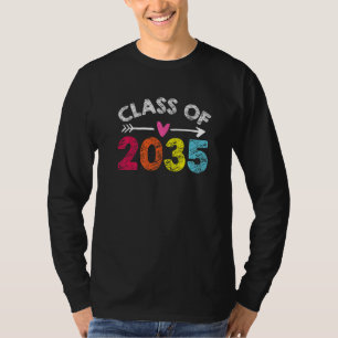 Class Of 2035 Kindergarten Pre K Grow With Me Kid  T-Shirt