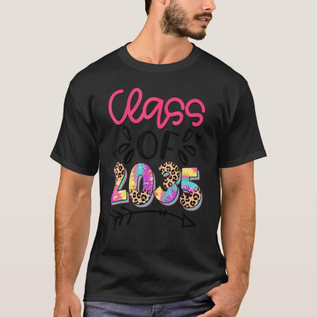 Class Of 2035 Leopard First Day Of Kindergarten Sq T-Shirt (Front)