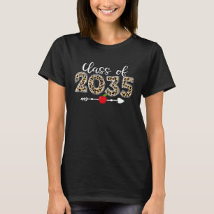 Class Of 2035 Leopard Grow With Me Senior Graduati T-Shirt