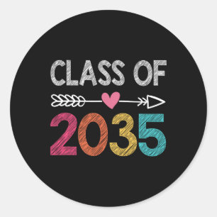 Class Of 2035  Pre-K Graduate Preschool Graduation Classic Round Sticker
