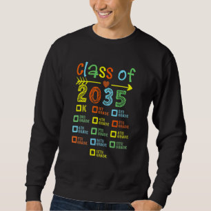 Class Of 2035 Pre K To 12 Handprint On Back Grow W Sweatshirt