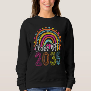 Class Of 2035 Rainbow Pink Graduate Preschool Kind Sweatshirt