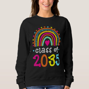 Class Of 2035 Rainbow Pink Graduate Preschool Kind Sweatshirt