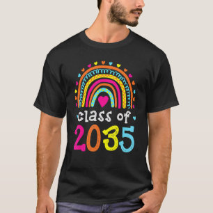 Class Of 2035 Rainbow Pink Graduate Preschool Kind T-Shirt